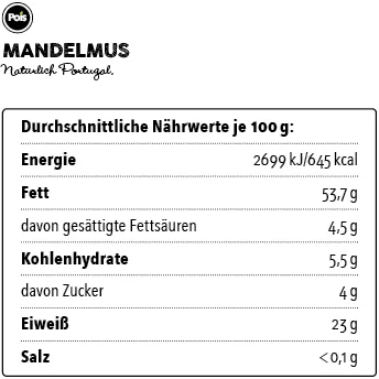 Nährwertangaben Mandelmus